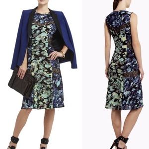 BCBG Max Azria Jolie Printed Lace Inset Dress 0895